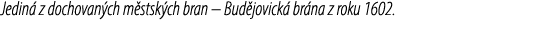 Jedin z dochovan ch m stsk ch bran – Bud jovick  br na z roku 1602.