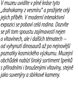 V muzeu uvid te v pln kr se tyto „drahokamy z vesm ru“ a pro ijete cel  jejich p  b h. V modern  interaktivn  expozi...