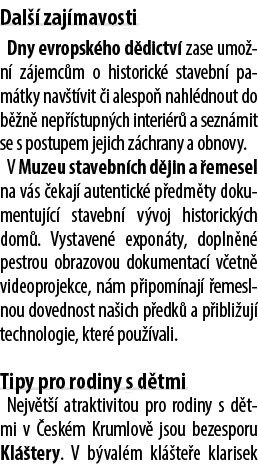 Dal  zaj mavosti Dny evropsk ho d dictv  zase umo n  z jemc m o historick  stavebn  pam tky nav t vit  i alespo  nah...