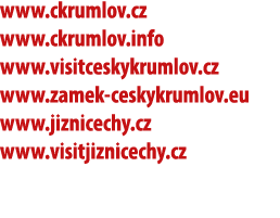 www.ckrumlov.cz www.ckrumlov.info www.visitceskykrumlov.cz www.zamek ceskykrumlov.eu www.jiznicechy.cz www.visitjizni...