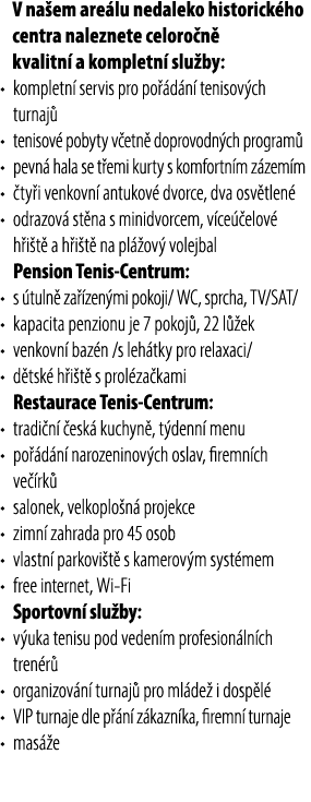 V na em are lu nedaleko historick ho centra naleznete celoro n kvalitn  a kompletn  slu by: • kompletn  servis pro p...