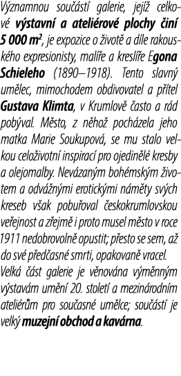 V znamnou sou st  galerie, jej   celkov  v stavn  a ateli rov  plochy  in  5 000 m2, je expozice o  ivot  a d le rak...