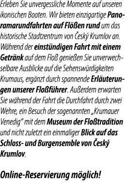 Erleben Sie unvergessliche Momente auf unseren ikonischen Booten. Wir bieten einzigartige Panoramarundfahrten auf Fl ...