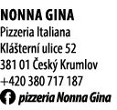 Nonna Gina Pizzeria Italiana Kl tern  ulice 52 381 01  esk  Krumlov +420 380 717 187 ￼ pizzeria Nonna Gina