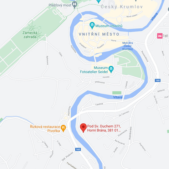 Rafting Krumlov, zdroj: Google map