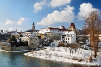 Český Krumlov - Poblíž Budějovické brány se vlévá do Vltavy Polečnice, foto: Archiv Vydavatelství MCU s.r.o.