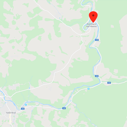 Rožmberk nad Vltavou, zdroj: Mapy Google